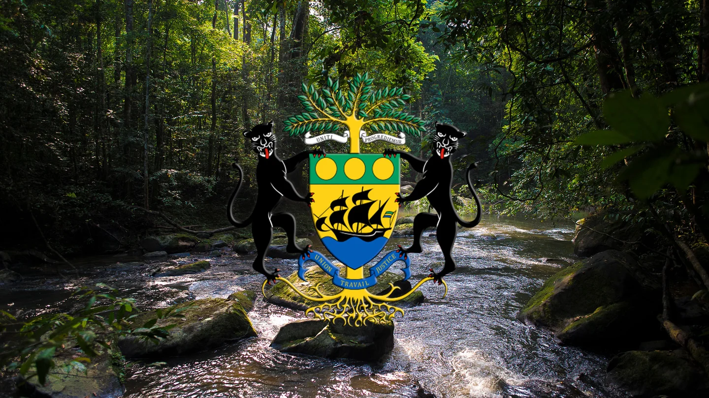 Blason Gabonais, rivière luxuriante